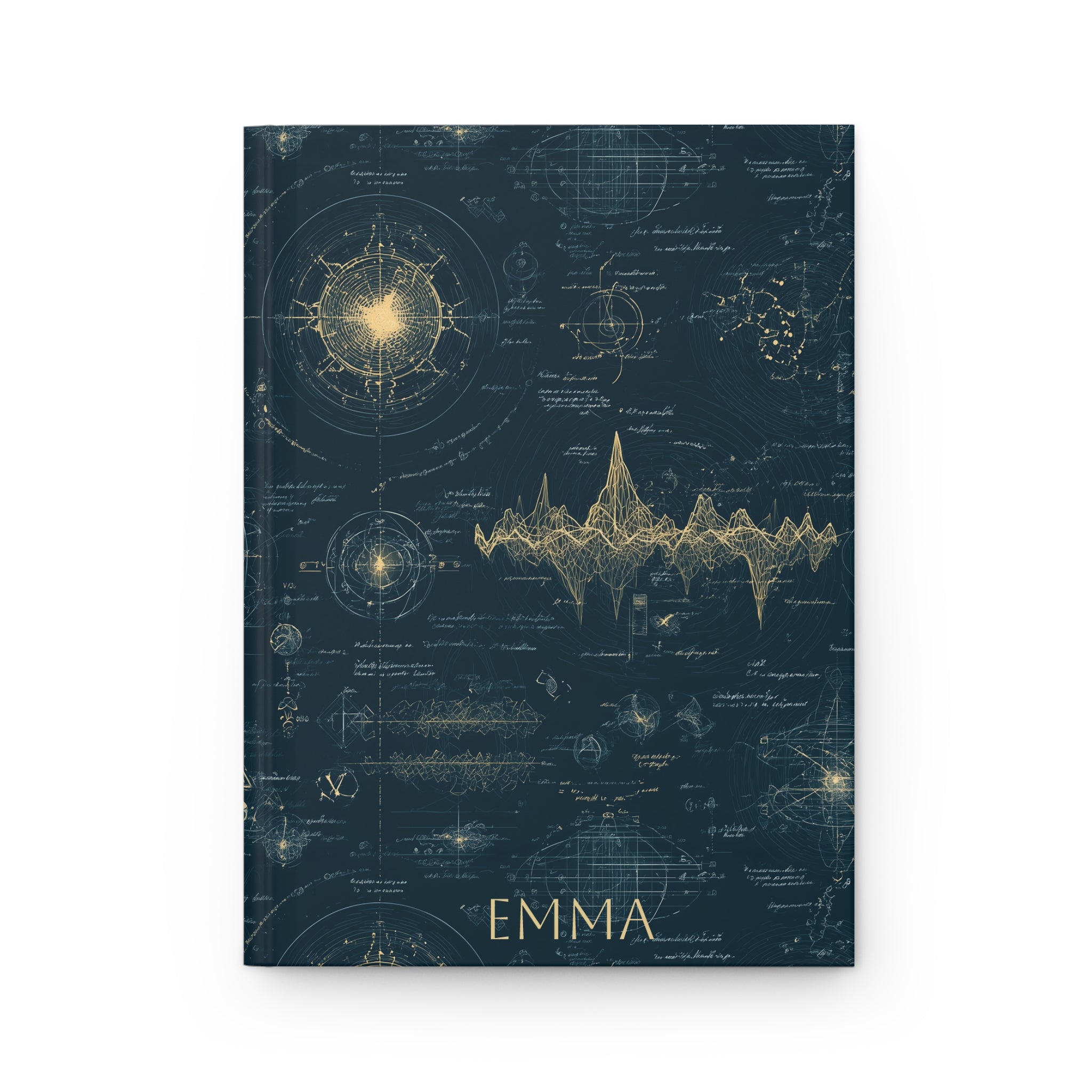 Hardcover Journal Physics and Space Design Personalized Notebook Gift for Scientist