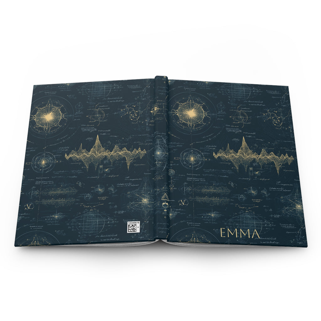 Hardcover Journal Physics and Space Design Personalized Notebook Gift for Scientist