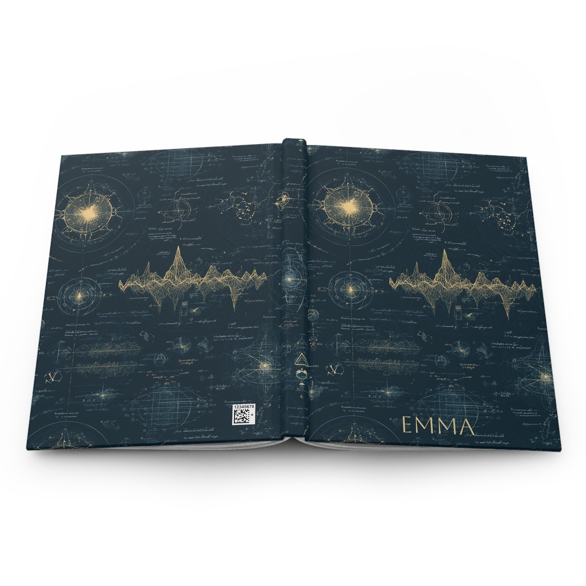 Hardcover Journal Physics and Space Design Personalized Notebook Gift for Scientist
