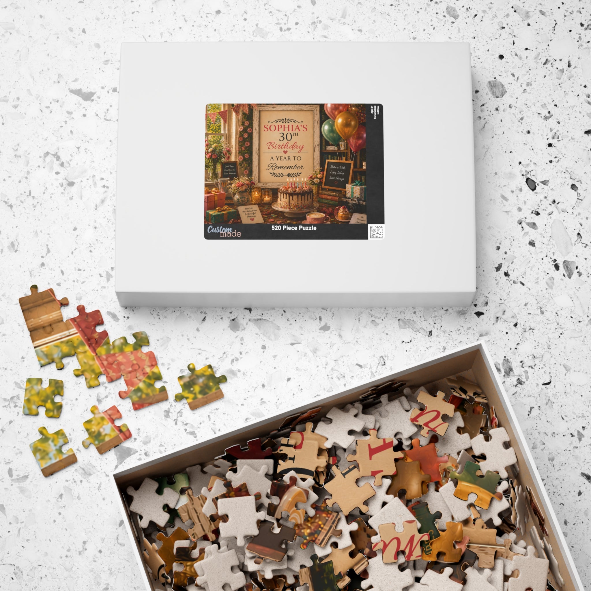 Personalized Birthday Puzzle: Custom Name Age and Date Keepsake Jigsaw