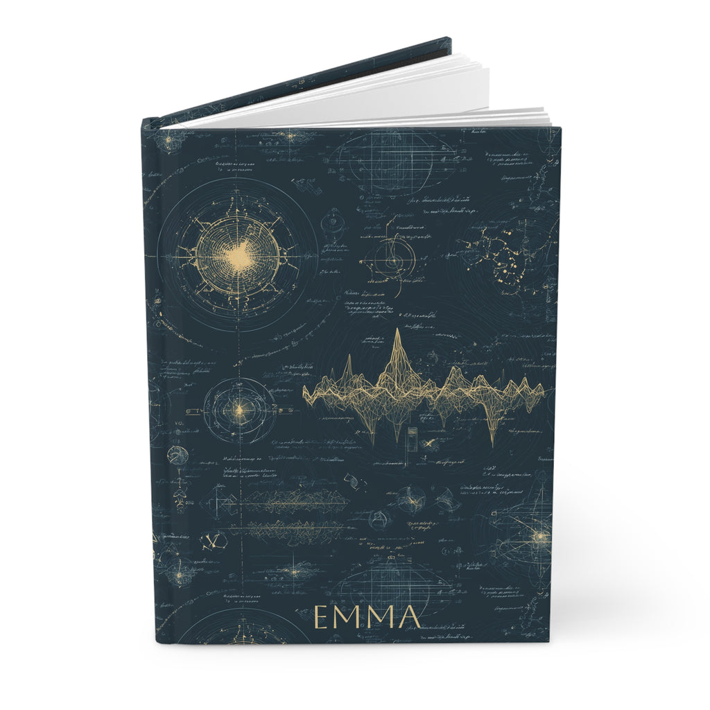 Hardcover Journal Physics and Space Design Personalized Notebook Gift for Scientist