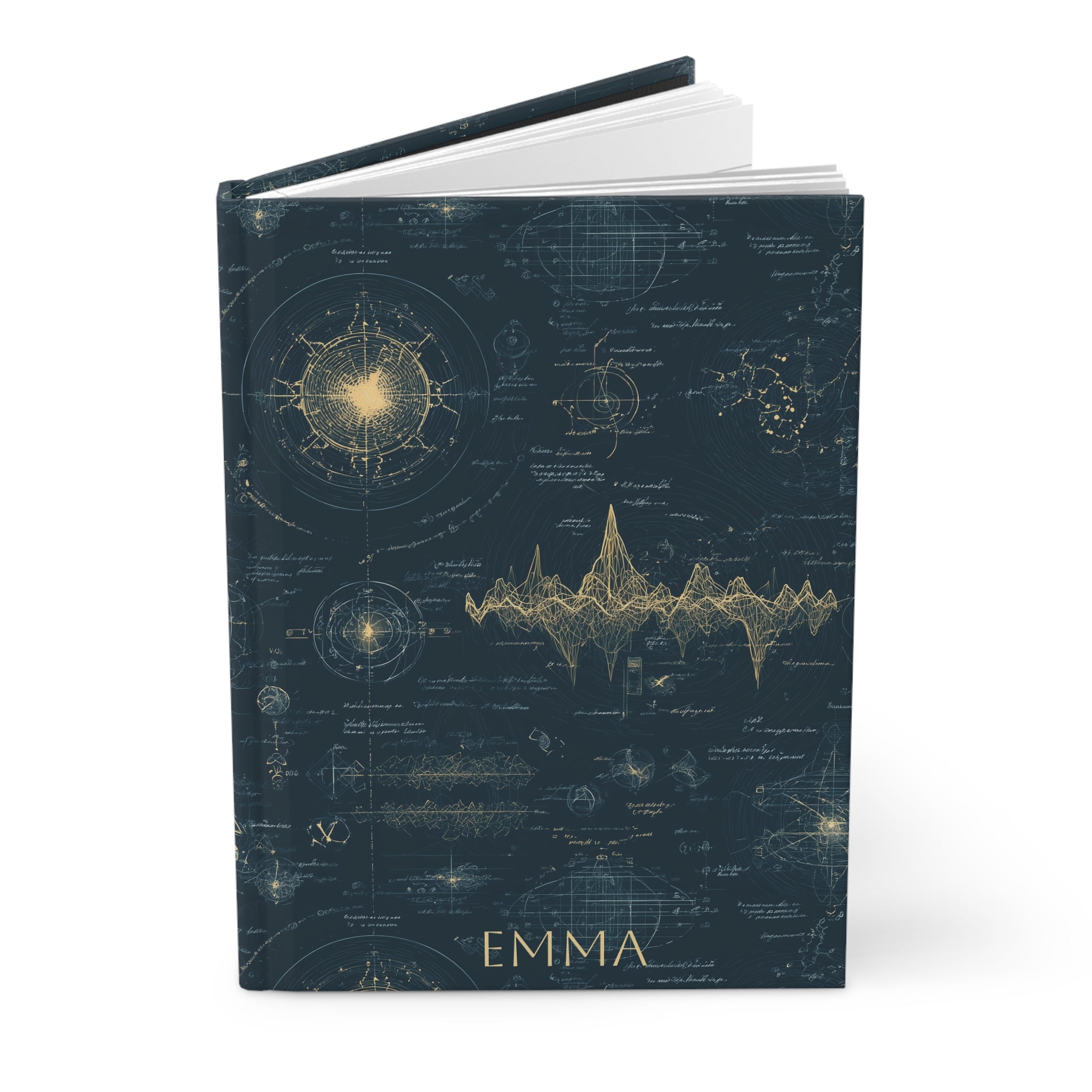 Hardcover Journal Physics and Space Design Personalized Notebook Gift for Scientist